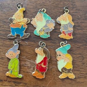 Vintage Disney Snow White’s 6 Dwarfs Charm  Enamel AAI